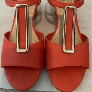 Orange and gold  shoes size 7